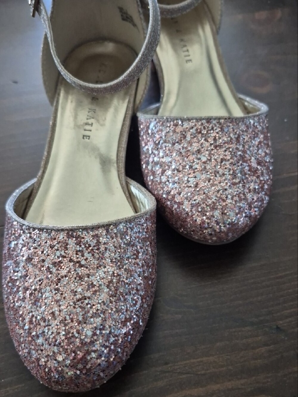 Kelly & Katie Pink Glitter Ankle-Strap Flats - Picture 3 of 6